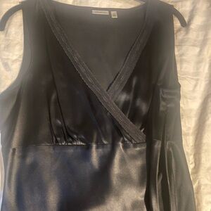 Black silk sleeveless (cami, tank , blouse )